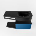 Frei hängende Waschtisch mit handtuchhalter blau 100 cm becken Schwarz matt RIVA 10268