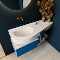 Frei hängende Waschtisch mit handtuchhalter blau 120 cm becken Leinen matt RIVA 10621