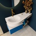 Frei hängende Waschtisch mit handtuchhalter blau 120 cm becken Leinen matt RIVA 10623