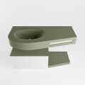 Frei hängende Waschtisch mit handtuchhalter weiß 100 cm becken Army Grün matt RIVA 10705