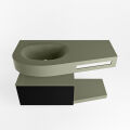 Frei hängende Waschtisch mit handtuchhalter schwarz 100 cm becken Army Grün matt RIVA 10715