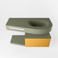 Frei hängende Waschtisch mit handtuchhalter gelb 100 cm becken Army Grün matt RIVA 10804