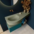 Frei hängende Waschtisch mit handtuchhalter ozeanblau 120 cm becken Army Grün matt RIVA 10813