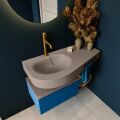 Frei hängende Waschtisch mit handtuchhalter blau 100 cm becken Taupe matt RIVA 10971