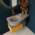 Frei hängende Waschtisch mit handtuchhalter gelb 100 cm becken Taupe matt RIVA 10979