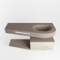 Frei hängende Waschtisch mit handtuchhalter light brown grey 120 cm becken Taupe matt RIVA 11022