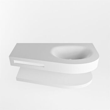Frei hängende Waschtisch mit handtuchhalter weiß 100 cm becken Weiß matt RIVA D10002