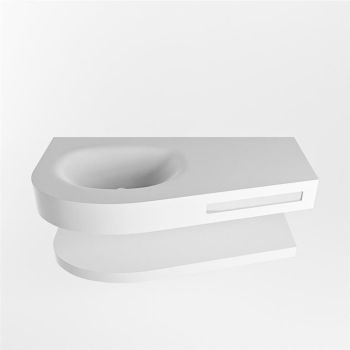 Frei hängende Waschtisch mit handtuchhalter weiß 100 cm becken Weiß matt RIVA D10003