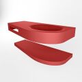 Frei hängende Waschtisch mit handtuchhalter rot 100 cm becken Rot matt RIVA D10082