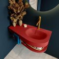 Frei hängende Waschtisch mit handtuchhalter rot 100 cm becken Rot matt RIVA D10084