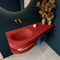 Frei hängende Waschtisch mit handtuchhalter rot 120 cm becken Rot matt RIVA D10085