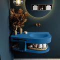 Frei hängende Waschtisch mit handtuchhalter blau 100 cm becken Blau matt RIVA D10090