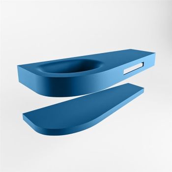Frei hängende Waschtisch mit handtuchhalter blau 120 cm becken Blau matt RIVA D10093