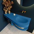 Frei hängende Waschtisch mit handtuchhalter blau 120 cm becken Blau matt RIVA D10094