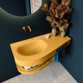 Frei hängende Waschtisch mit handtuchhalter gelb 100 cm becken Gelb matt RIVA D10097