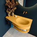 Frei hängende Waschtisch mit handtuchhalter gelb 100 cm becken Gelb matt RIVA D10098