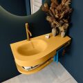 Frei hängende Waschtisch mit handtuchhalter gelb 100 cm becken Gelb matt RIVA D10099