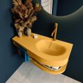 Frei hängende Waschtisch mit handtuchhalter gelb 100 cm becken Gelb matt RIVA D10100
