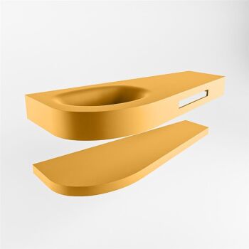 Frei hängende Waschtisch mit handtuchhalter gelb 120 cm becken Gelb matt RIVA D10101