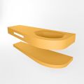 Frei hängende Waschtisch mit handtuchhalter gelb 120 cm becken Gelb matt RIVA D10102