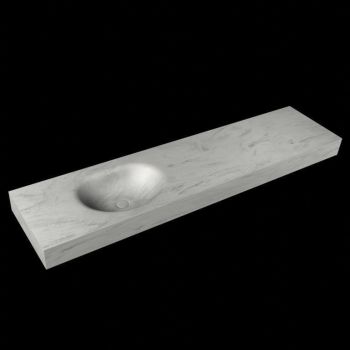 corian waschtisch 192 cm freihängend moon waschbecken links opalo