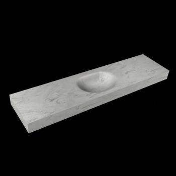 corian waschtisch 181 cm freihängend moon waschbecken mittig opalo