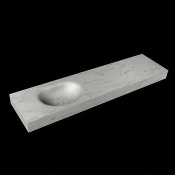 corian waschtisch 179 cm freihängend moon waschbecken links opalo