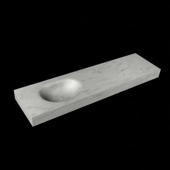 corian waschtisch 169 cm freihängend moon waschbecken links opalo