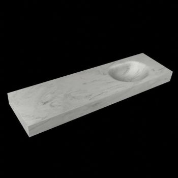 corian waschtisch 165 cm freihängend moon waschbecken rechts opalo