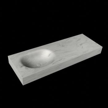 corian waschtisch 131 cm freihängend moon waschbecken links opalo
