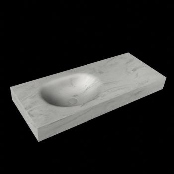 corian waschtisch 115 cm freihängend moon waschbecken links opalo