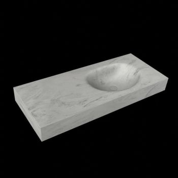 corian waschtisch 115 cm freihängend moon waschbecken rechts opalo