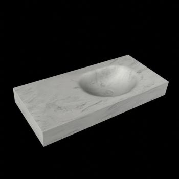 corian waschtisch 105 cm freihängend moon waschbecken rechts opalo