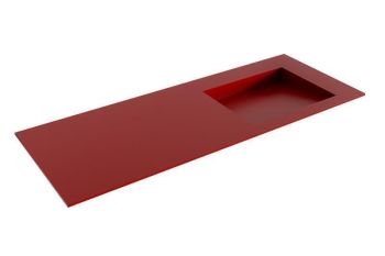 waschtisch einbau solid surface avon 120 cm rot becken rechts