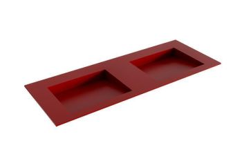 waschtisch einbau solid surface avon 121 cm rot doppelbecken