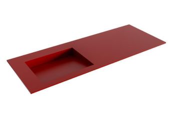 waschtisch einbau solid surface avon 121 cm rot becken links