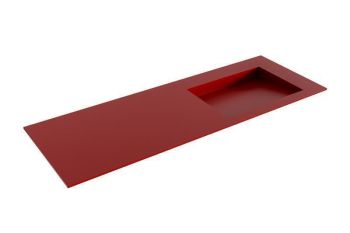 waschtisch einbau solid surface avon 126 cm rot becken rechts