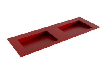 waschtisch einbau solid surface avon 127 cm rot doppelbecken