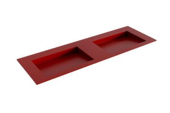 waschtisch einbau solid surface avon 136 cm rot doppelbecken