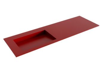 waschtisch einbau solid surface avon 136 cm rot becken links