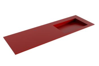 waschtisch einbau solid surface avon 136 cm rot becken rechts