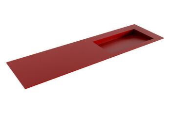 waschtisch einbau solid surface avon 157 cm rot becken rechts