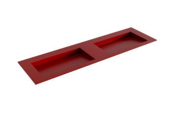 waschtisch einbau solid surface avon 159 cm rot doppelbecken