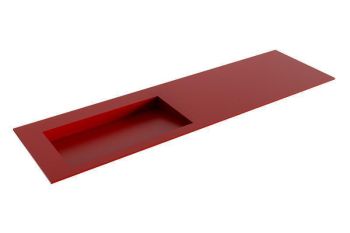 waschtisch einbau solid surface avon 165 cm rot becken links