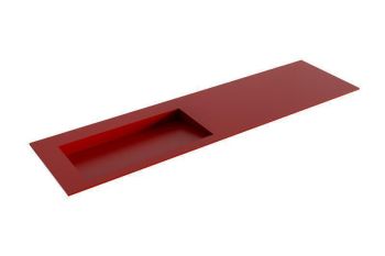 waschtisch einbau solid surface avon 170 cm rot becken links