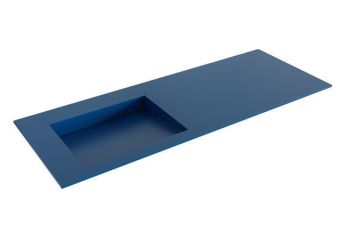 waschtisch einbau solid surface avon 122 cm blau becken links