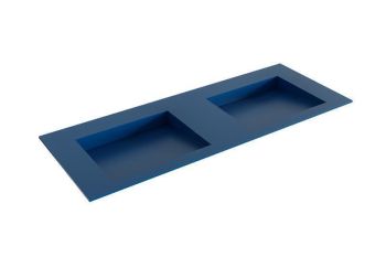 waschtisch einbau solid surface avon 123 cm blau doppelbecken