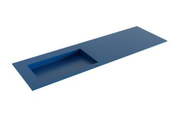 waschtisch einbau solid surface avon 150 cm blau becken links