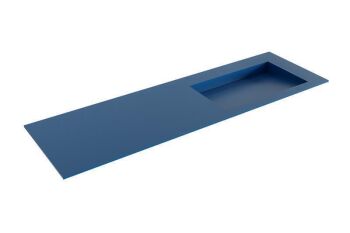 waschtisch einbau solid surface avon 150 cm blau becken rechts