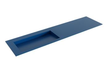waschtisch einbau solid surface avon 176 cm blau becken links